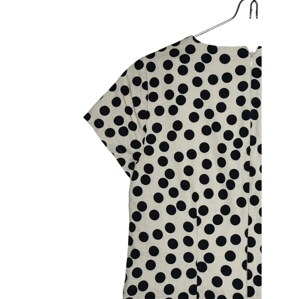 J.Crew Women's Shift Dress Polka Dot Pockets Pullover Cotton Modal‎ Woven Sz. 2